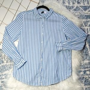 COPY - H&M Blue and White Striped Button Down Size M